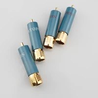 4pcs high quality ortofon brass gold plated rca connector plug for audio interconnect cable connector plug