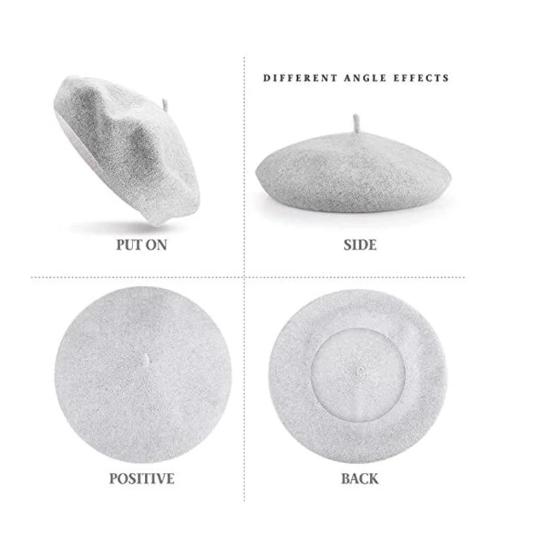 Модные шерстяные береты шапка теплая шерстяная женские теплые облегающие шапки