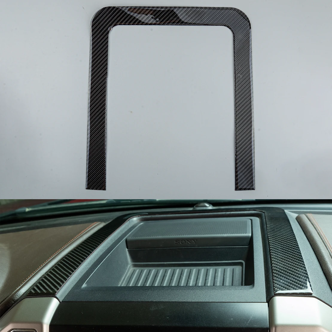 

Carbon Fiber Black Interior Center Console Storage Box Cover Trim Frame Fit for Ford F150 2015 2016 2017 2018 2019 2020