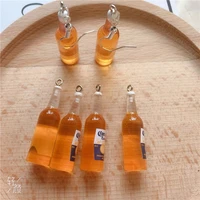 muhna 10pcspack beer bottle resin earring charms for rarring keychain necklace pendant jewlery findings phone charm