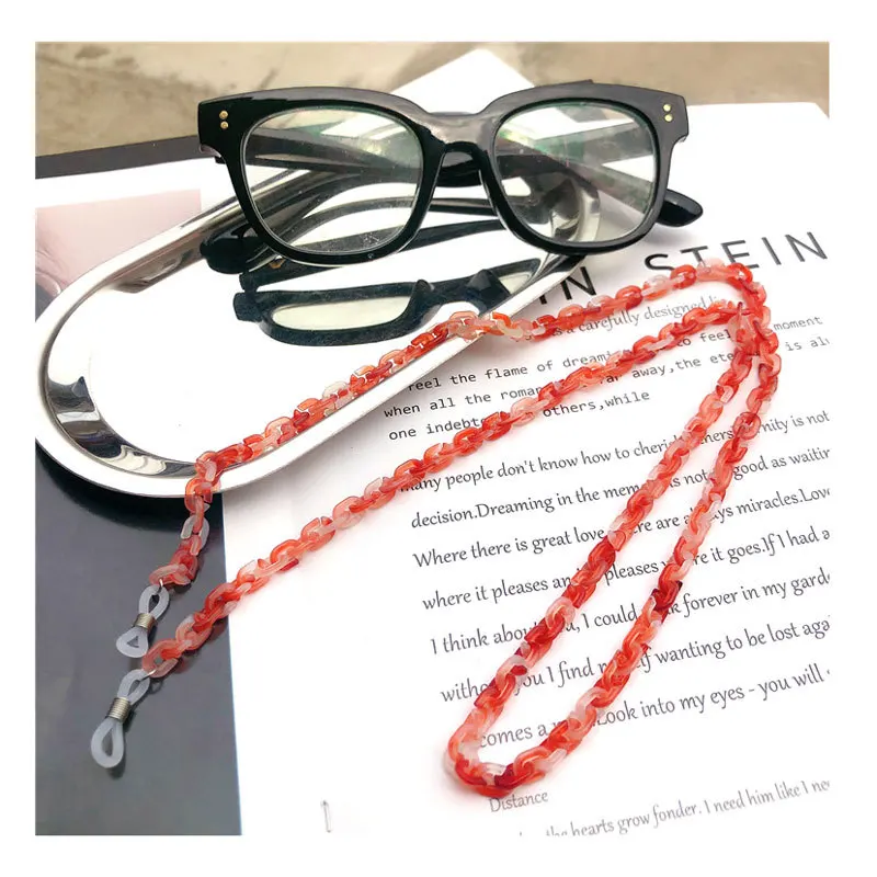 Многоцветная цепочка для очков 2020 акриловый Ацетатный Леопардовый принт с цепью