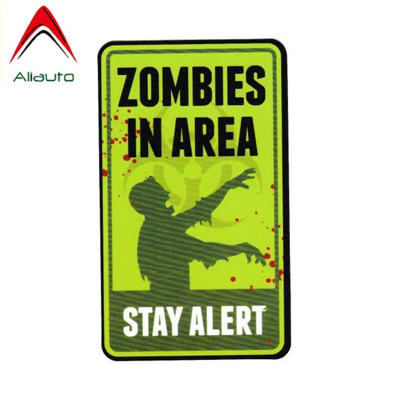 

Aliauto Fashion Warning Sign Car Sticker Zombie In Area World War Walking Dead PvcDecals Car-styling for Nissan Suzuki,10cm*18cm