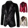Men's Korean Velvet Blazer Winter Autunm New Fashion Charm Men Casual Fit Slim Suit One Button Business Coat Jacket Solid Blouse