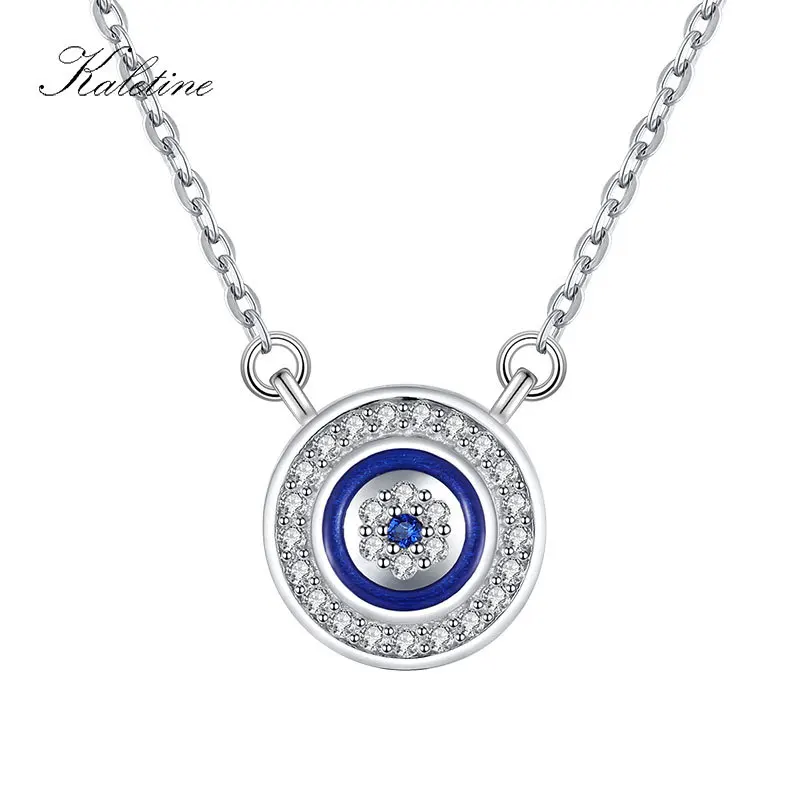 KALETINE, 925 пробы, серебряное ожерелье, женское, удача, голубой, сглаза, шарм, CZ, подвеска, длинная цепочка, ожерелье, s, турецкие мужские ювелирные изделия, колье