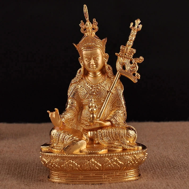 Tibetan Buddhist Tantric Supplies 6 Inches Padmasambhava Figurine Constant Auspicious Exquisite Alloy Solemn Figure of Buddha pr