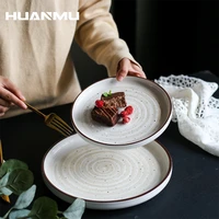 ceramic plate simple style round steak dinner plates kitchen utensils porcelain creative nordic dessert snack dishes household