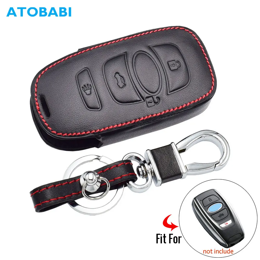 Кожаный чехол для ключей автомобиля для Subaru BRZ Forester Legacy Outback WRX STI Impreza XV Crosstrek Smart Keyless пульт дистанционного управления чехол для ключей