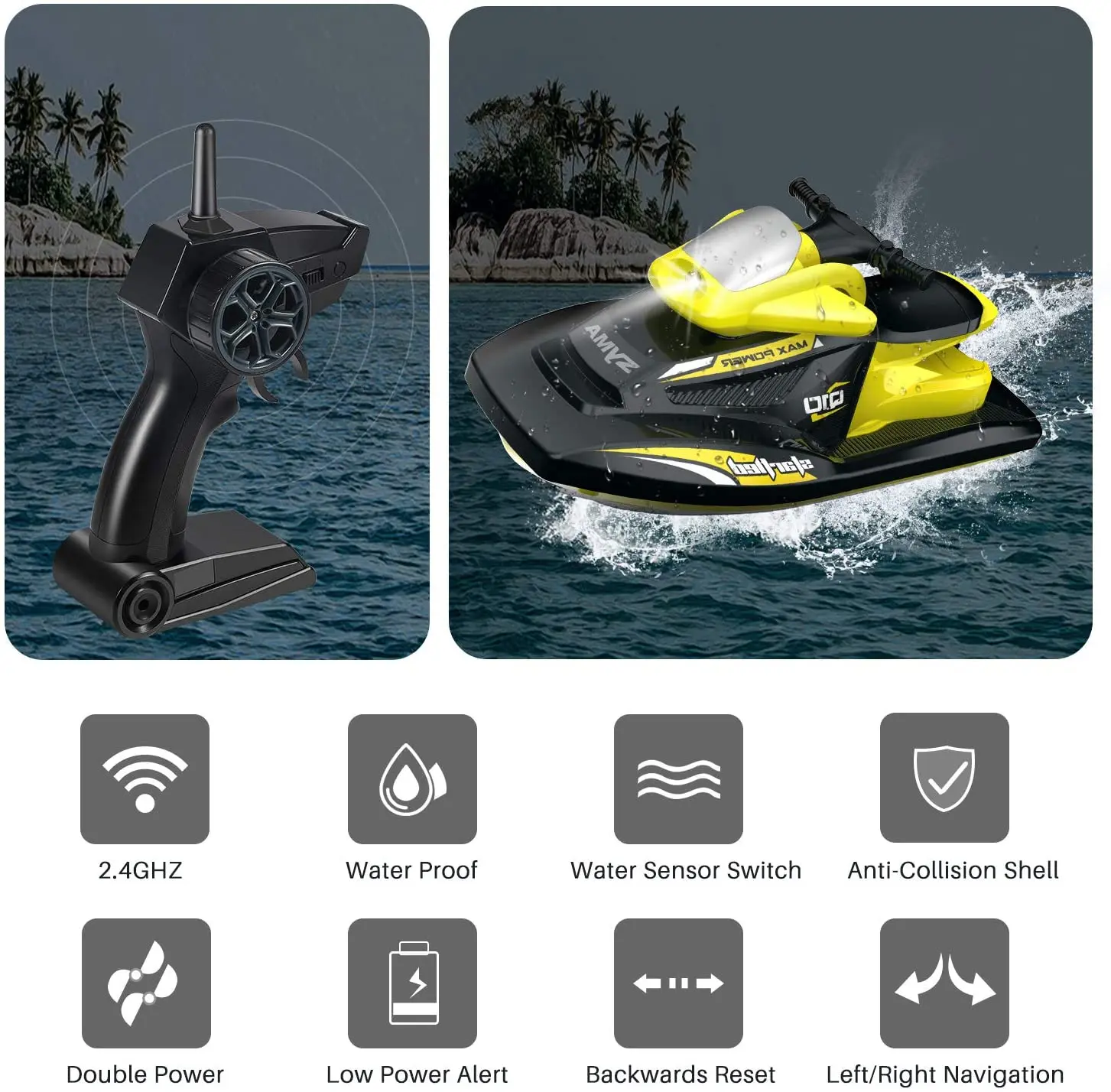 Скоростная лодка 2 4G RC лодки 10 км/ч высокоскоростная гоночная двухмоторная