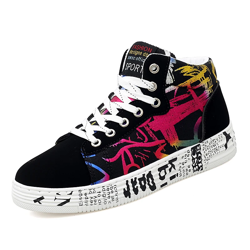 

2021 Spring and Autumn Fashion New Children's Shoes Hip Hop Men's Shoes Graffiti Student Casual Shoes Sneakers