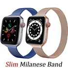 Тонкий ремешок для Apple watch band 40 мм 44 мм 38 мм 42 мм, магнитный браслет для Apple watch Series 3 4 5 6 se iWatch