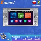 Автомагнитола Eunavi, 2 Din, Android 10, DVD, для Ford Mondeo S-max, Focus C-MAX, Galaxy, Fiesta, transit, Fusion, подключение, GPS, kuga