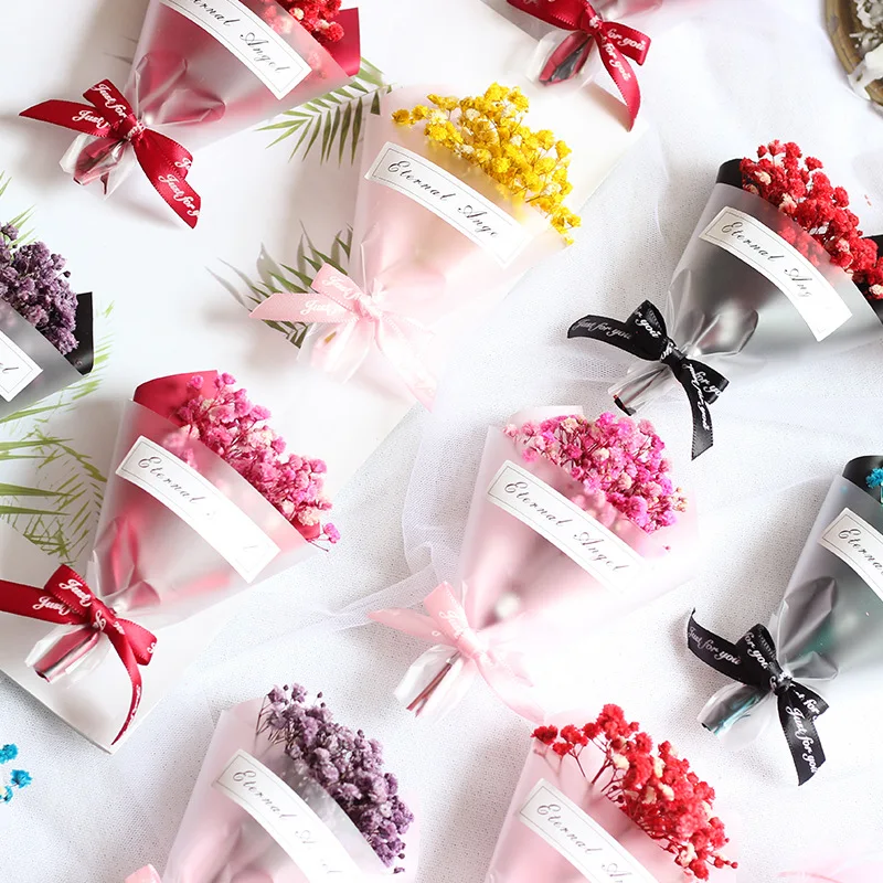 1 Bunch of Mini Dried Flowers Sky Stars Small Bouquet Take Picture Prop Home Window Decoration Valentine's Day DIY Craft Gifts