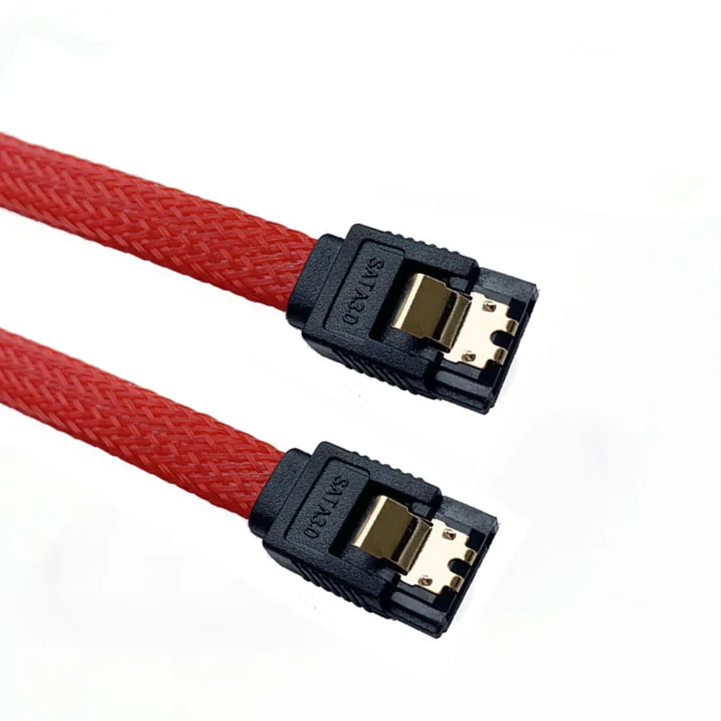 

18inch Red SATA 3.0 III SATA3 7pin Data Cable 6Gb/s SSD Cables HDD Hard Disk Data Cord with Nylon Sleeved Premium Version