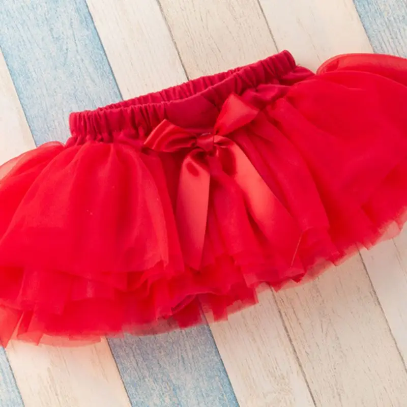 

Baby Girls Layered Tulle Mini Tutu Skirt Infant Toddler Dance Ruffled Bloomer Pants Diaper Cover Bowknot Party Costume