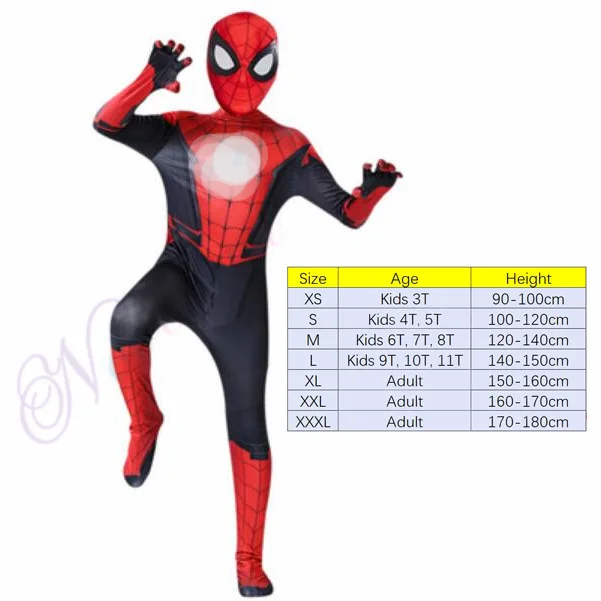 high quality super hero costume fancy dress adult man children halloween costume red black spandex 3d cosplay clothing free global shipping