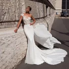 Свадебные платья Русалочки с Обёрточная бумага на одно плечо иллюзия кружевной топ пляжное свадебное платье бальное платье vestido de novia в богемном стиле; Обувь под свадебное платье для невесты