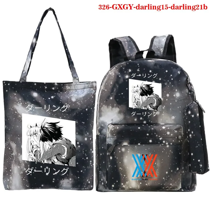

Junior High School bags Backpack Zero TWO Darling in the franxx Girls Boys Teenage bag school Women Bookbags Student Bagpack set