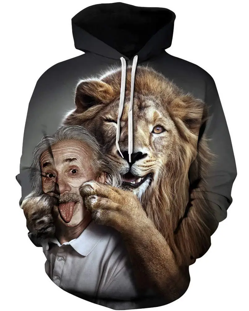 

Funny Personality Of Lion 3D Printed Hoodies 2021 Spring Men Women New High Street Sweatshirts Fashion Chic Streetwear Pullovers