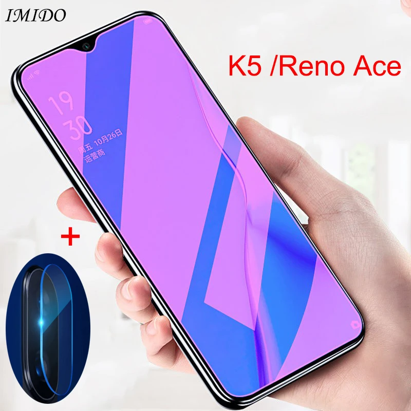 Полное покрытие из закаленного стекла для OPPO K5 Reno ACE защита экрана синего полное
