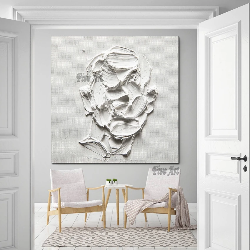 Современная Масляная картина с изображением лица текстурированный реферат