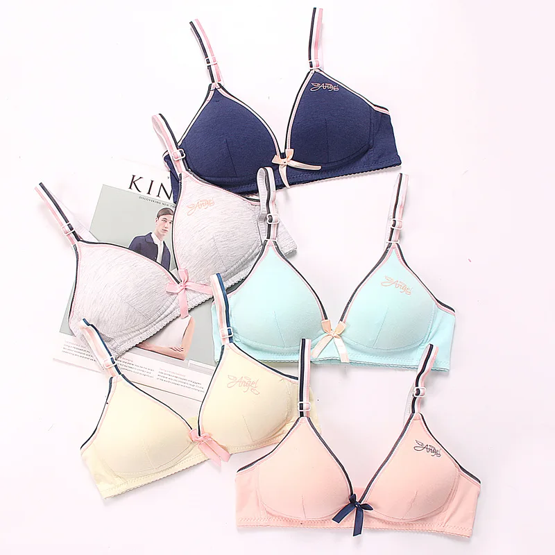 

Нижнее белье для девочек CYNTHRA, хлопковый бюстгальтер без косточек с эффектом пуш-ап, милое нижнее белье, дышащее, милое нижнее белье с бантом ...