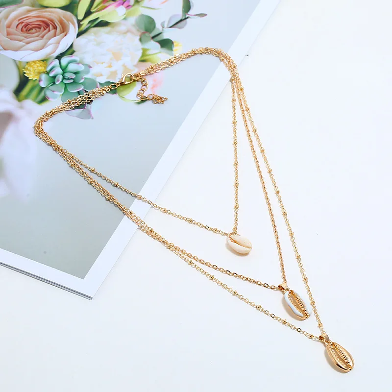 Гламурное трехслойное ожерелье с подвеской сияющее Новое Женское