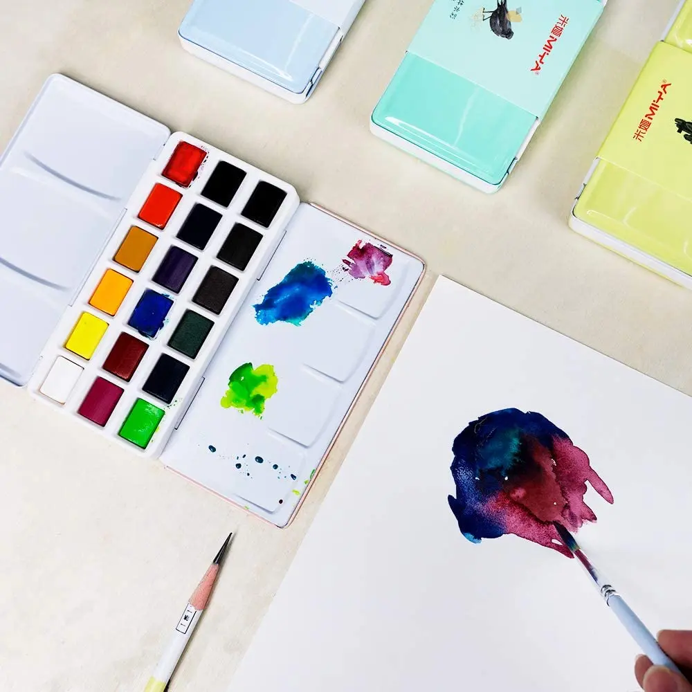 MIYA HIMI однотонная палитра акварельных оттенков портативный дорожный набор красок