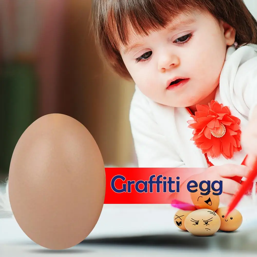 

Added Interest Graffiti Simulation Eggs Stimulate Visual Development Pretend Painted Safety Plastic Toys Model for Children