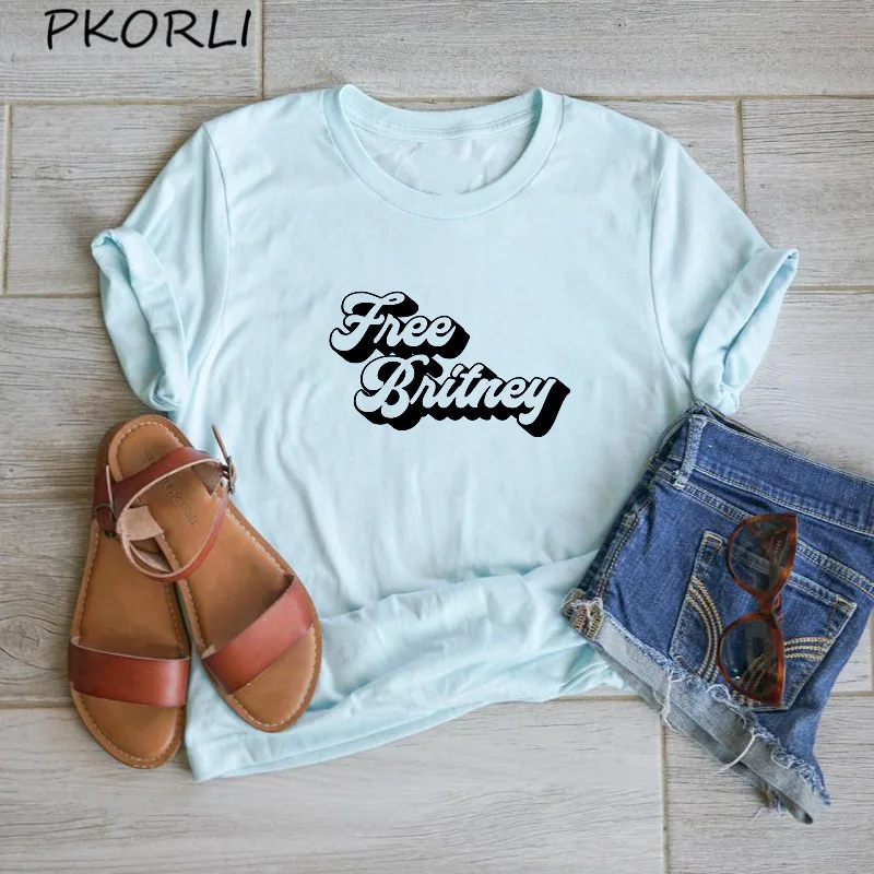 

Free Britney T-Shirt Women Summer Cotton T Shirt Plus Size Streetwear Woman Tshirts Graphic Print Female Tops & Tees Unisex