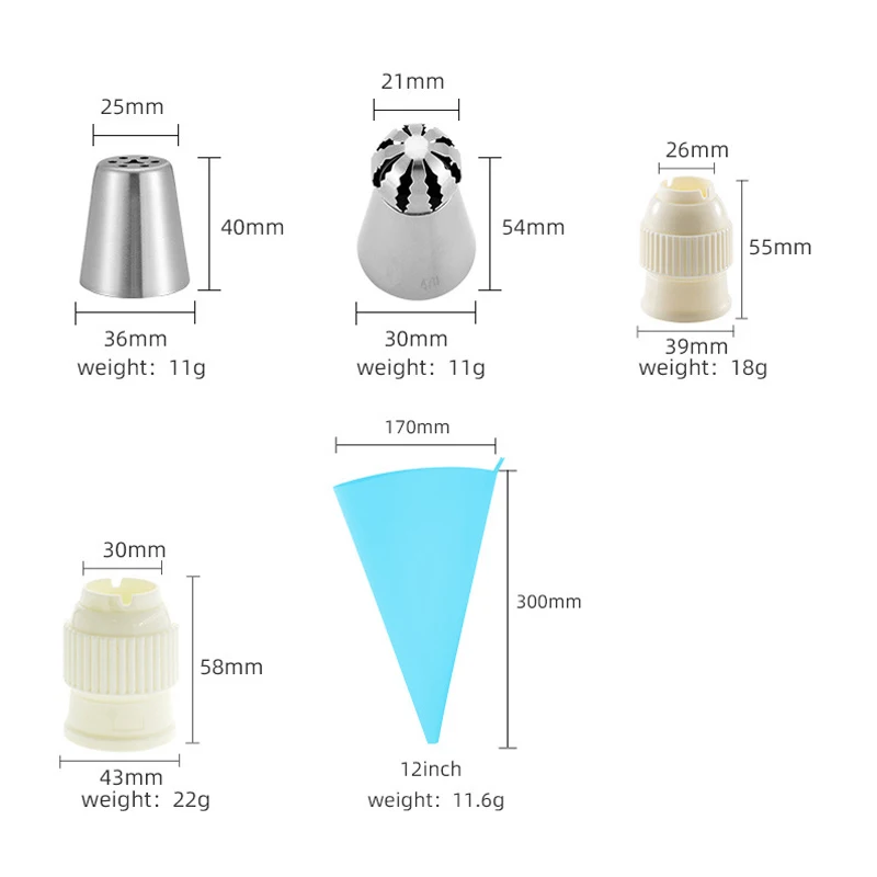 

Large Size Cake Russian Nozzle Cream Icing Piping Stainless Steel Fondant Rose Nozzle Decorating Tools Kitchen Accessories