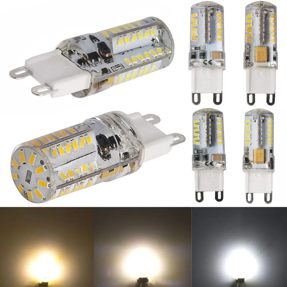 Миниатюрная силиконовая Хрустальная светодиодная кукурузная лампа G9 6 Вт