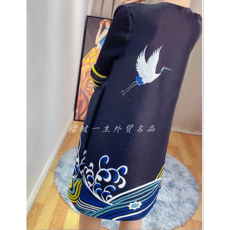 

2021 spring Women's vintage dress Miyak fold Fashionable loose large size slim fat mm belly-covered cheongsam disc button A-line