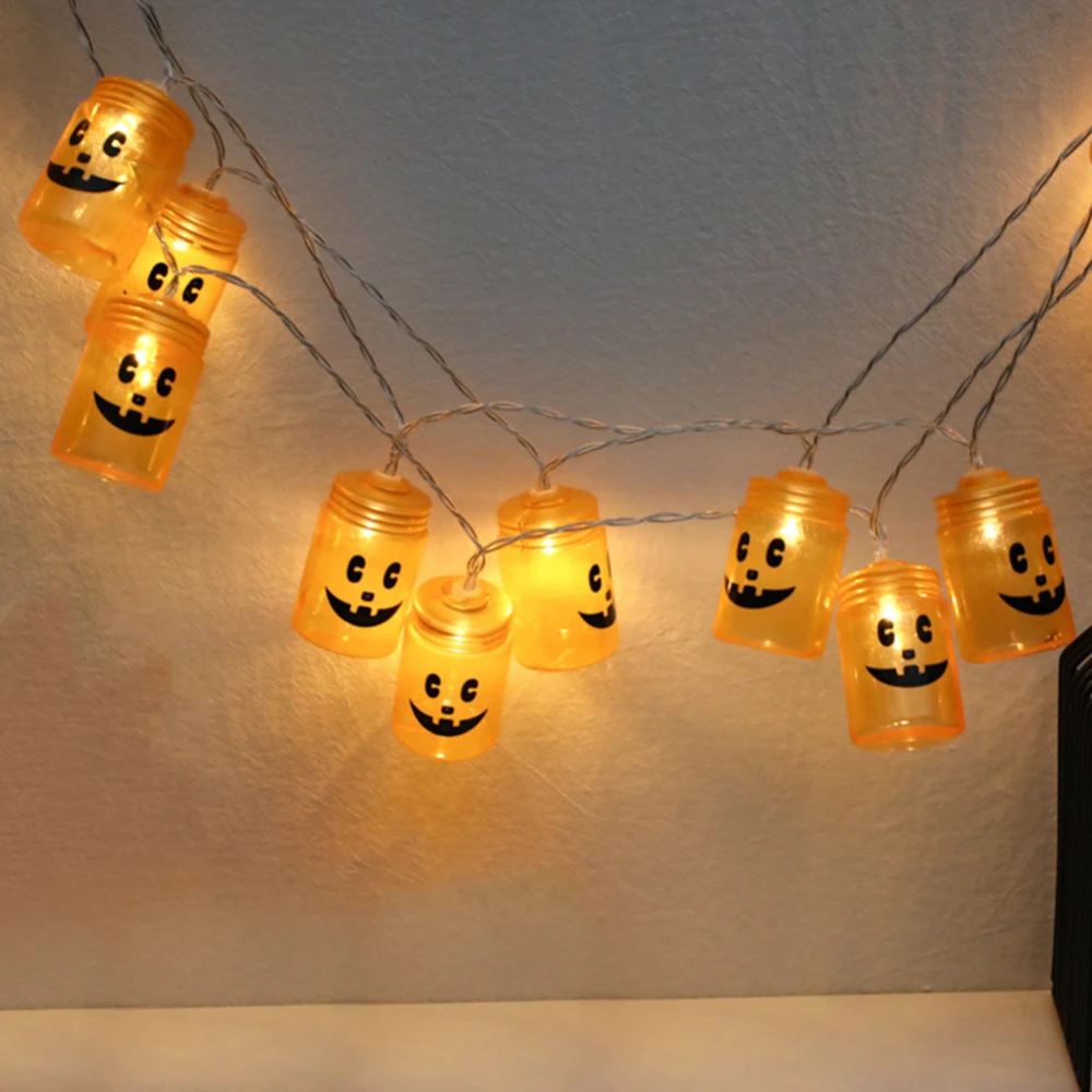 

20 LED 3 M DIY Halloween Pumpkin Bats Ghost LED String Lights Lanterns Lamp Supplies For Halloween Party Home Decoration