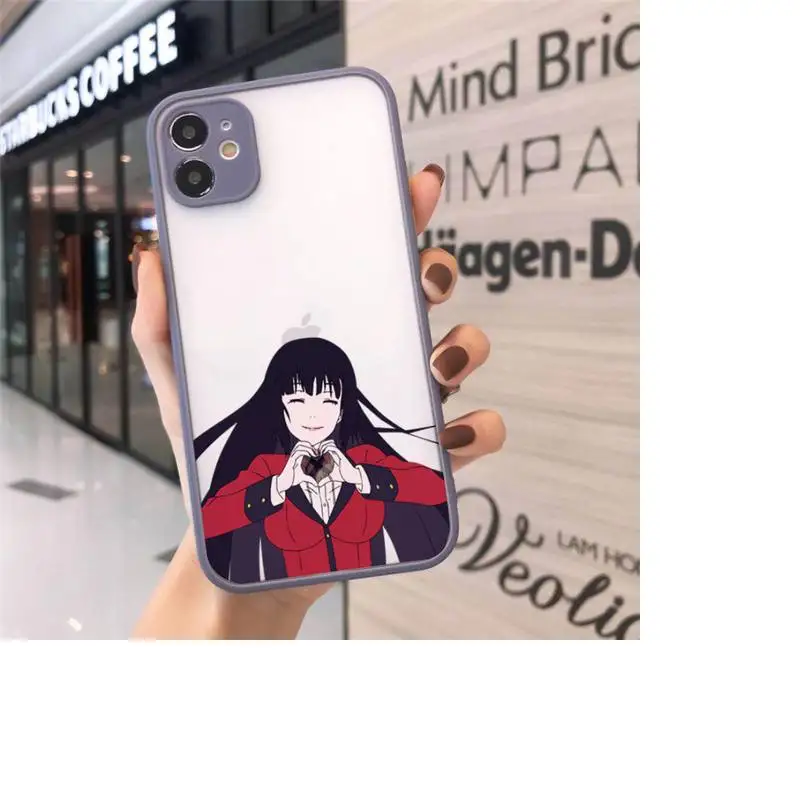 

Kakegurui Jabami Yumeko Phone Case matte transparent For gray iPhone 7 8 x xs xr 11 12 pro plus max mini Funda Clear