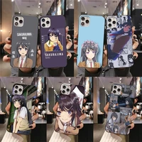 anime sakurajima mai phone case for iphone 12 11 pro max mini xs max 8 7 6 6s plus x 5s se 2020 xr cover
