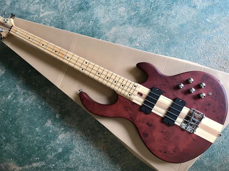 

4 Strings Electric Bass Guitar with Maple Veneer,Neck Through Body,Chrome Hardware,Provide Customized Service