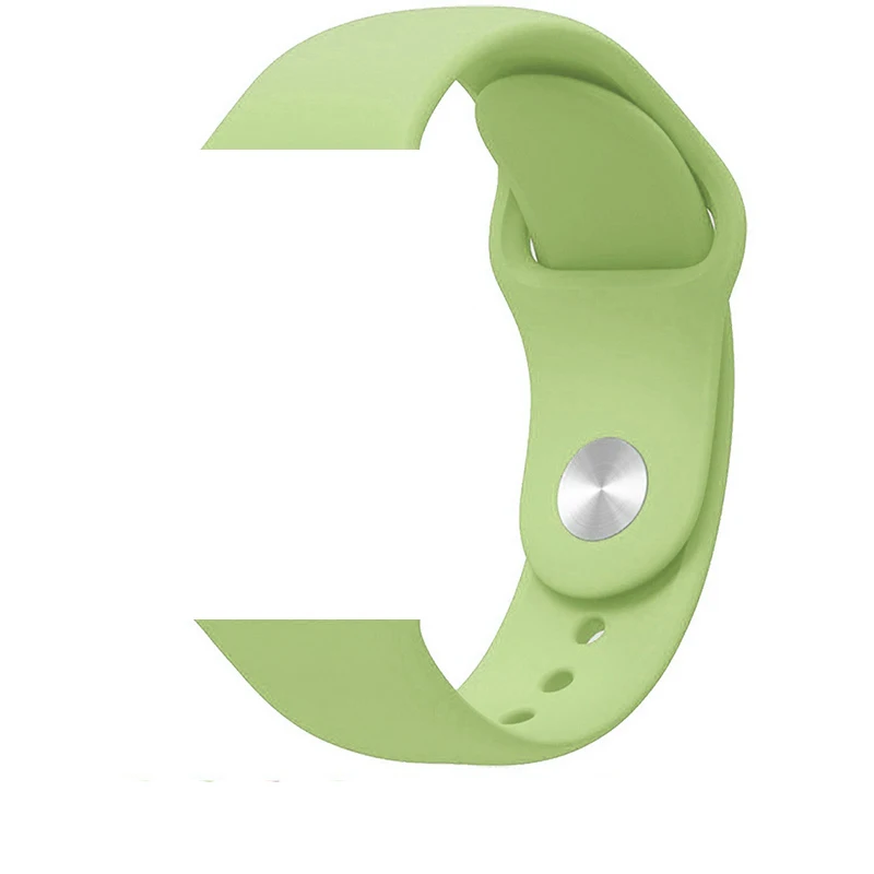 Mint green Ремешок для Apple Watch 5 4 3 2 1 силиконовый спортивный браслет для часов Apple Watch 44 мм 40 мм 42 мм 38 мм Ror IWatch band - Цвет ремешка: Mint green