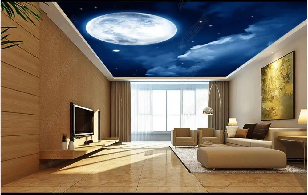 Custom photo wallpapers 3d ceiling murals wallpaper for walls 3 d Moon night blank cloud zenith mural wall paper home decor |