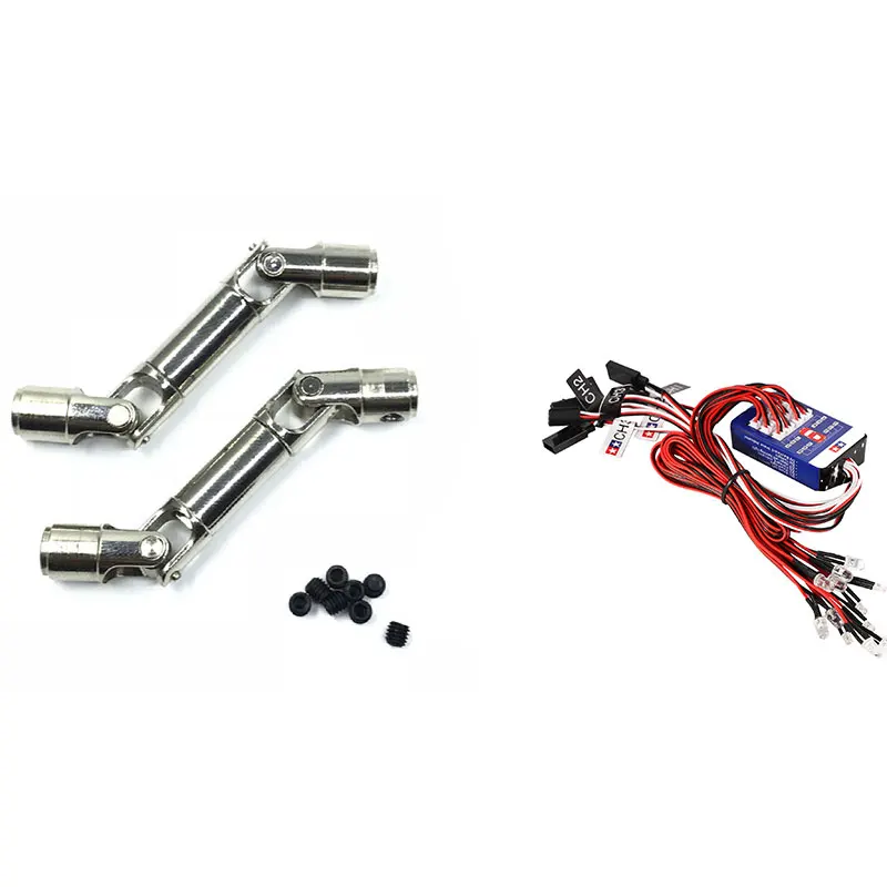 

1x 12 LED Steering Brake Simulation Flash Light for 1/10 Scale Models & 2PC Upgrade Metal Driving Shaft for WPL HengLong