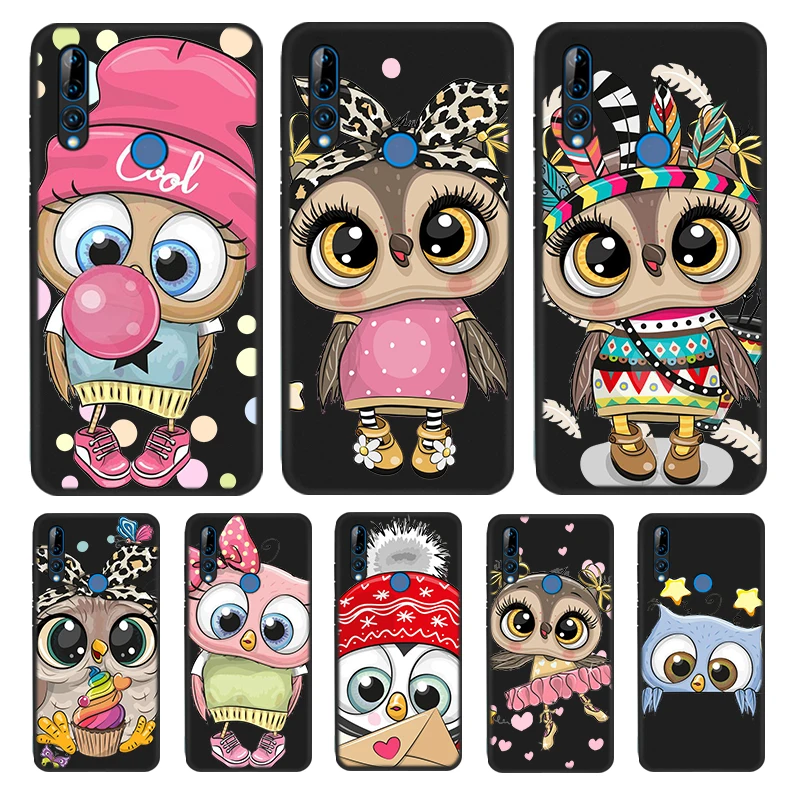 

Lovely Cartoon Owl Silicone Cover For Honor 9 9X Lite 9S 9A 9C 8 8A Prime 8X MAX 20 30 7A 7C Pro Plus Phone Case