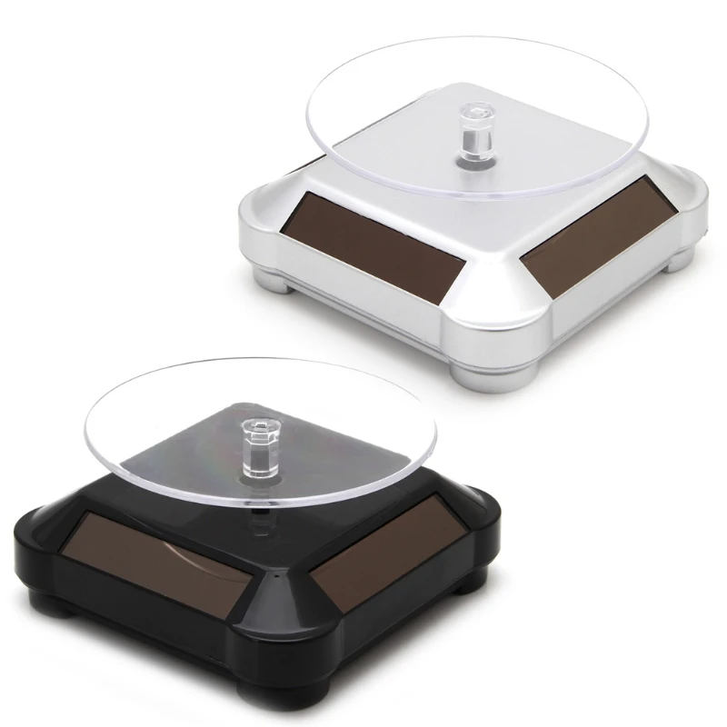 

JAVRICK Solar Power Double-Use 360 Rotating Display Stand Table For Phone Watch Jewelry