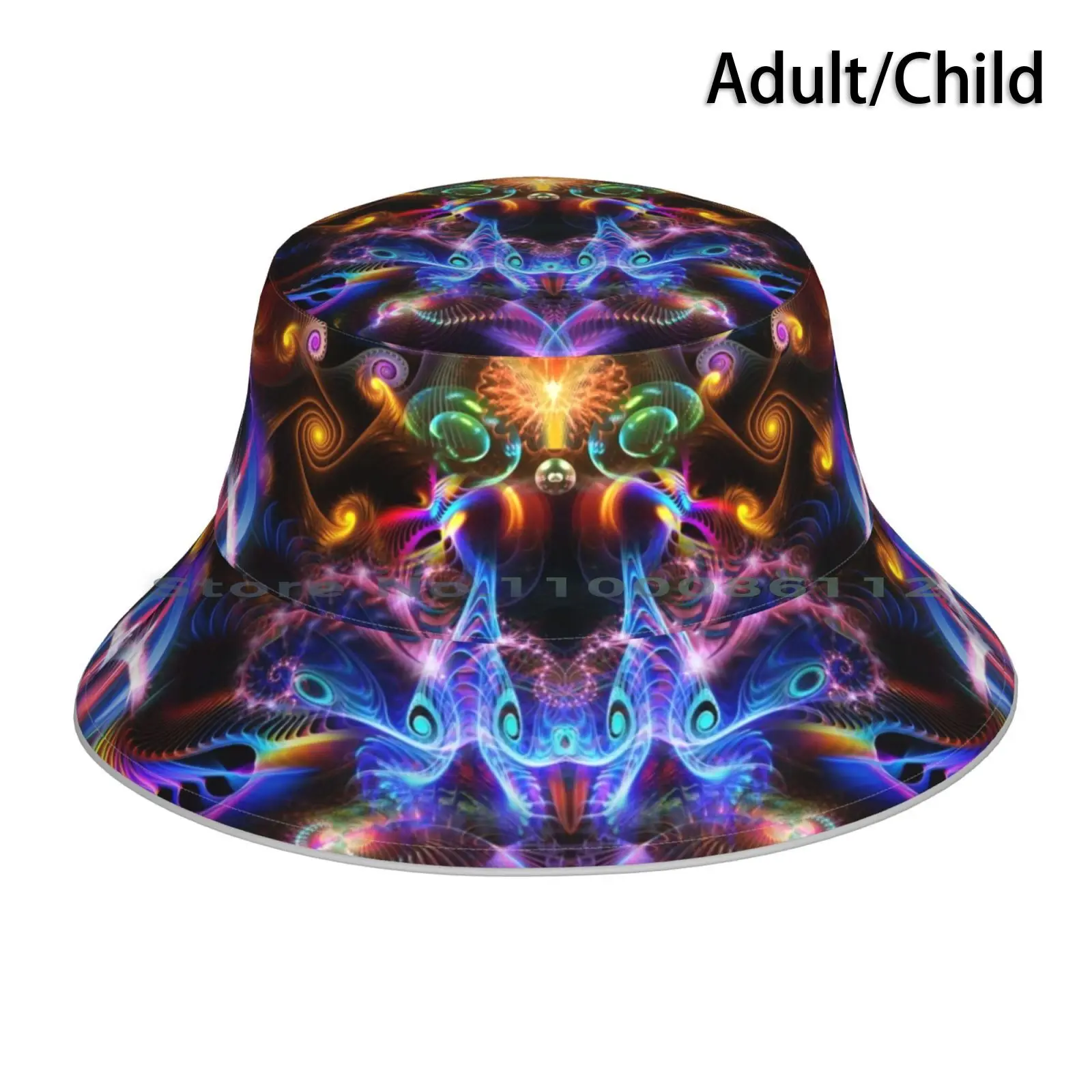 

Psychedelia 6 Bucket Hat Sun Cap Psychedelic Visionary Surreal Energy Awakening Consciousness Lightwork Dmt Foldable Outdoor