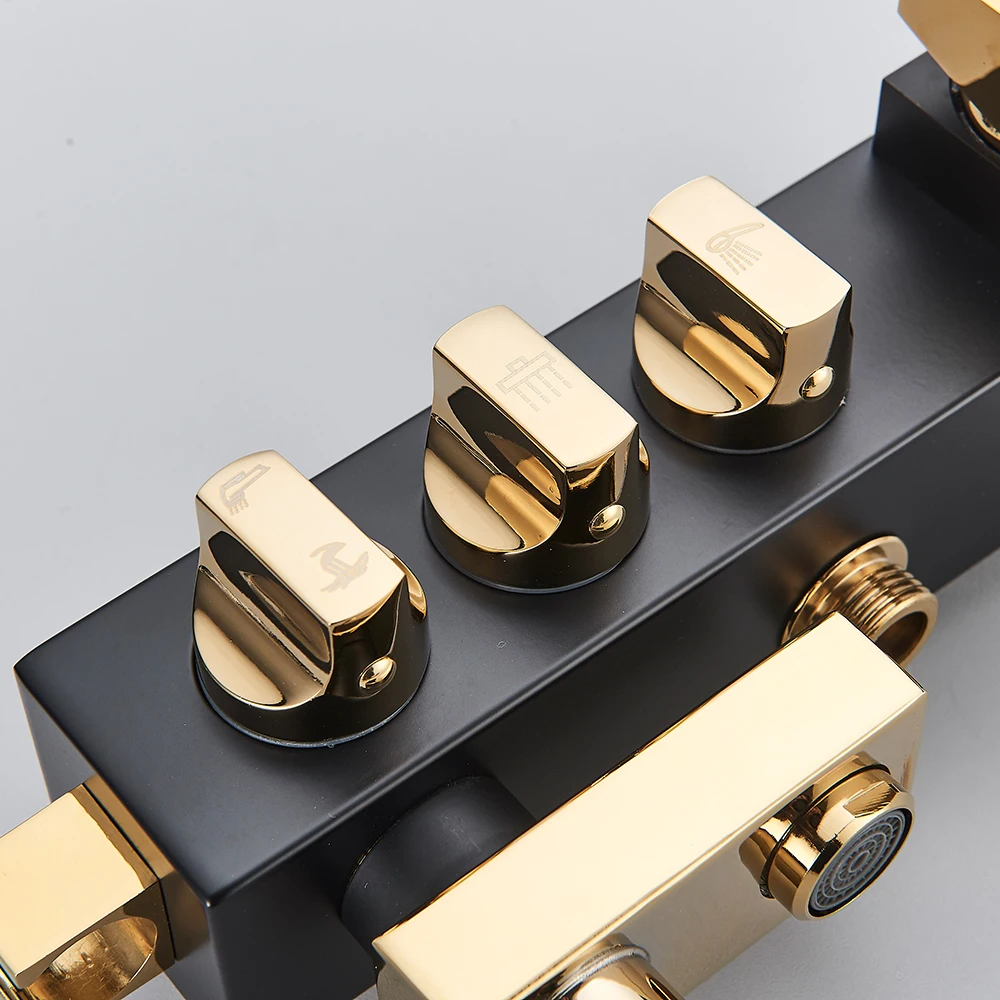 Смеситель для душа черно-золотой ванной системный кран | Строительство и ремонт