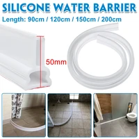 collapsible threshold water dam bendable silicone water barrier dry and wet separation blocking strip for bathroom kitchen sink