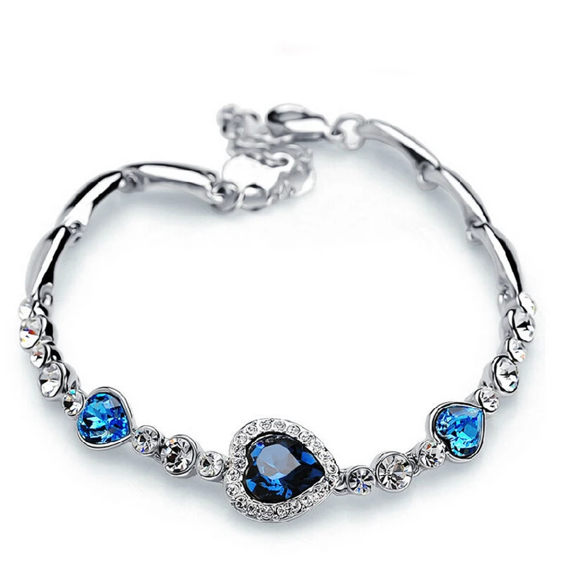 

Fashion Heart Shaped Crystal Bracelet For Women Bangles Jewellery