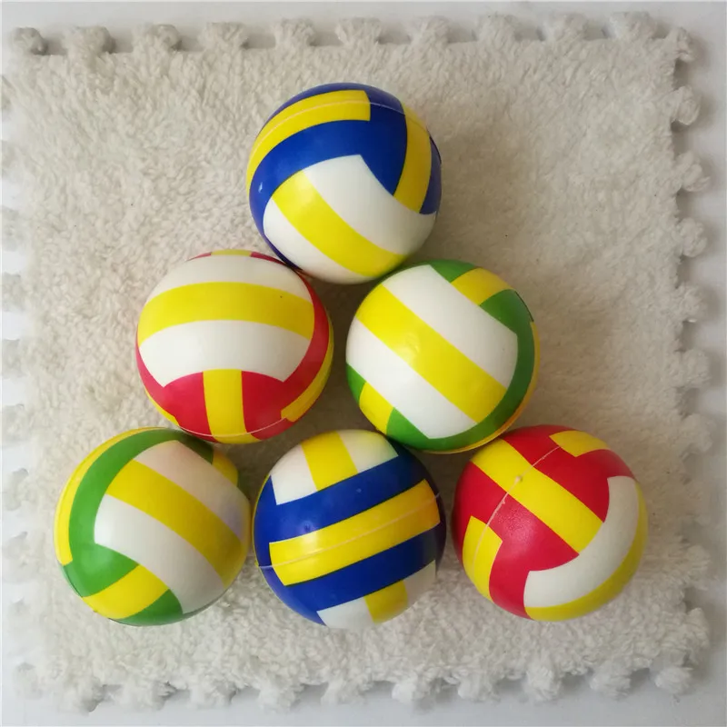 volleyball 6,3 см мягкая пена антистресс рельефные шарики для сжимания игрушки футбол, баскетбол, бейсбол, теннис забавные игрушки для детей 6 шт - Цвет: volleyball