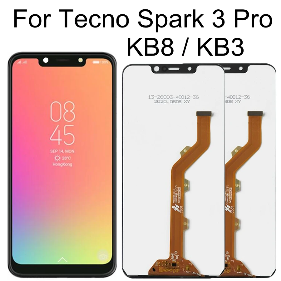 

ЖК-дисплей 6,2 дюйма для Tecno Spark 3 Pro KB8 KB3, ЖК-дисплей кодирующий преобразователь сенсорного экрана в сборе дюйма, замена для Spark 3Pro, ЖК-дисплей