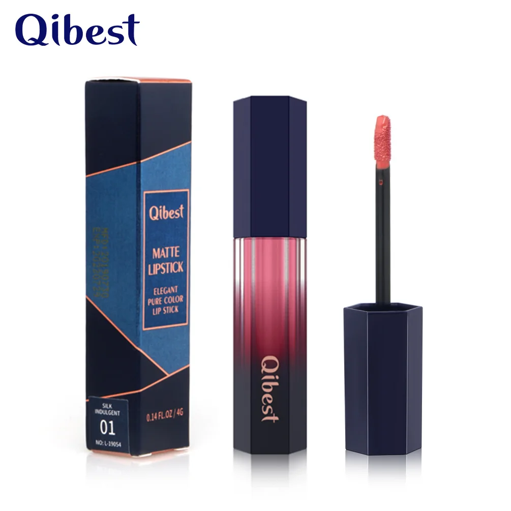 QIBEST 12 Colors Long Lasting Lip Gloss Moisturizing Matte Glaze Lipstick No Fading Non-stick Cup Light Fog TSLM1 |