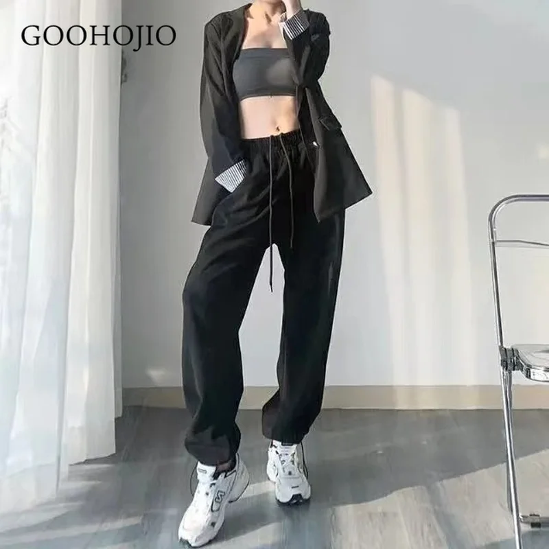 

GOOHOJIO 2021 New Spring Autumn Loose Fashionable Casual Pants Women High Waist Trousers for Women Oversized Sweatpants Women