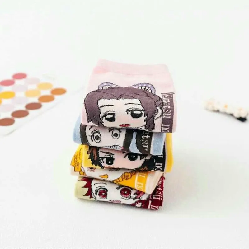 

Cartoon Japanese casual socks tide anime Demon Slayer cotton boat socks